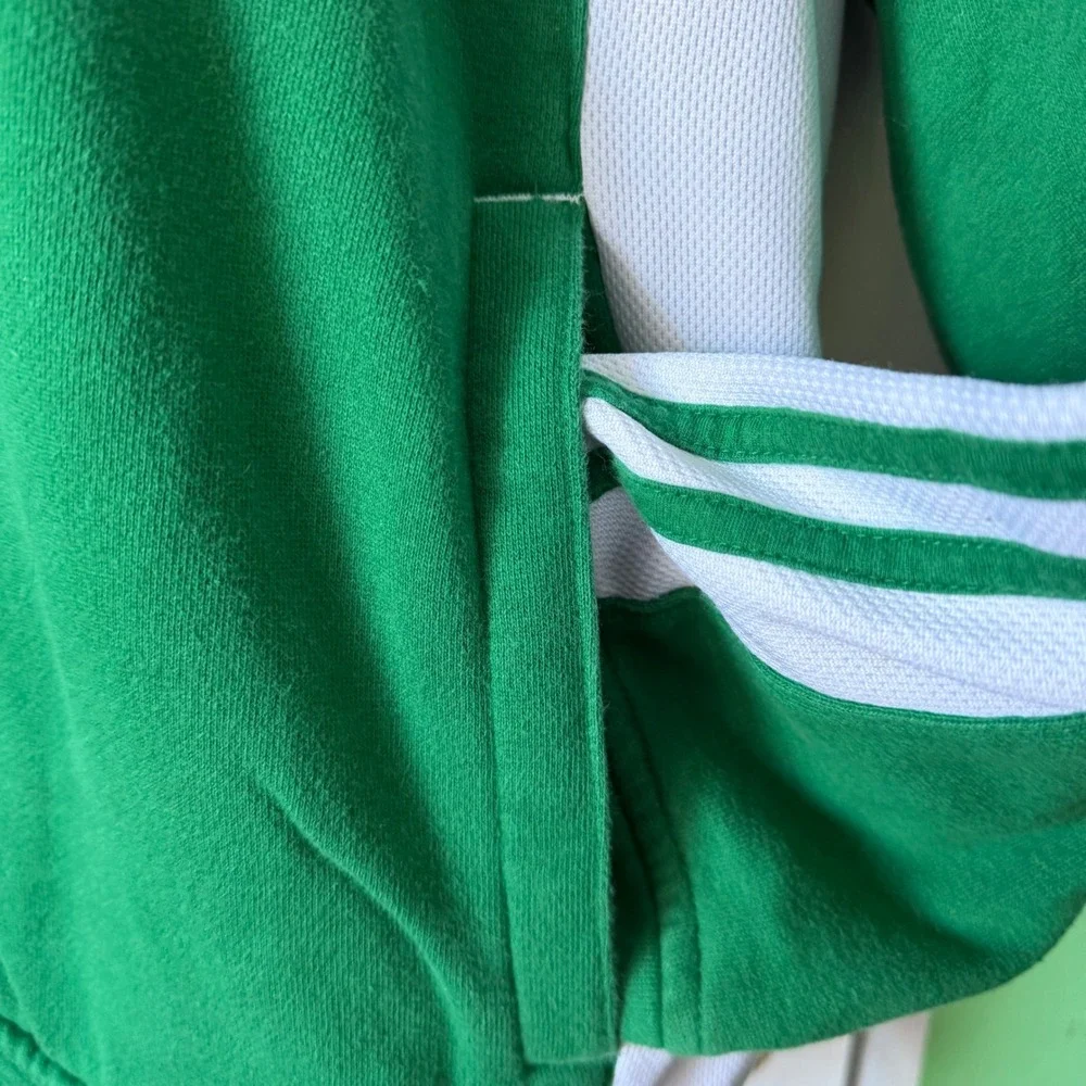 Adidas Boston Celtics‎ NBA Hoodie Green White Striped Pullover Sweatshirt Mens M